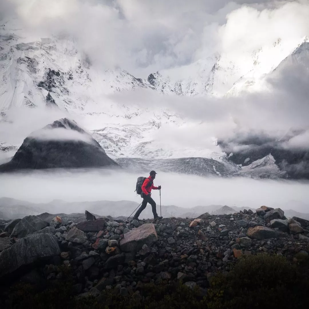 Alpine meadow camping Spantik Trek